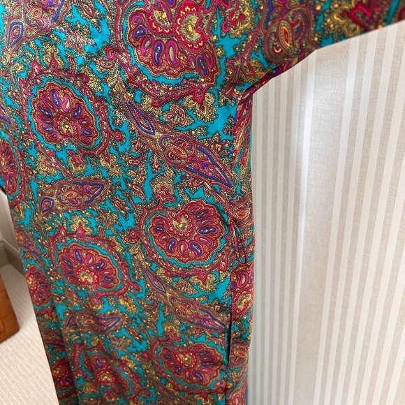 Victoria's Secret Vintage Gold Label Turquoise  Paisley Robe Size Medium - Picture 8 of 11